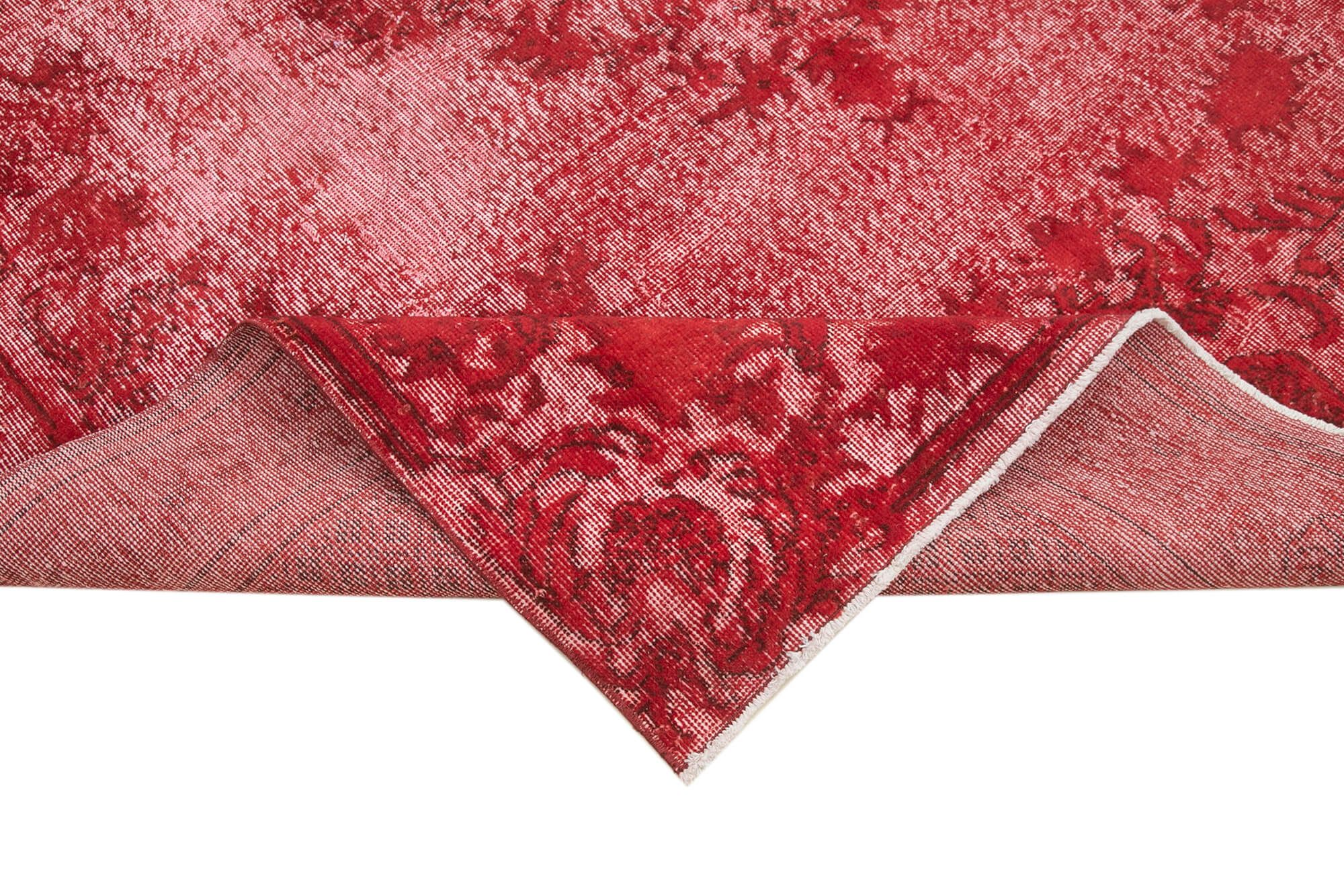 Hand-knotted contemporary oriental 1980s 202 cm x 309 cm red carpet