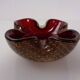 Red & Gold Murano Glass Ashtray by Barovier & Toso, Italy, 1960s