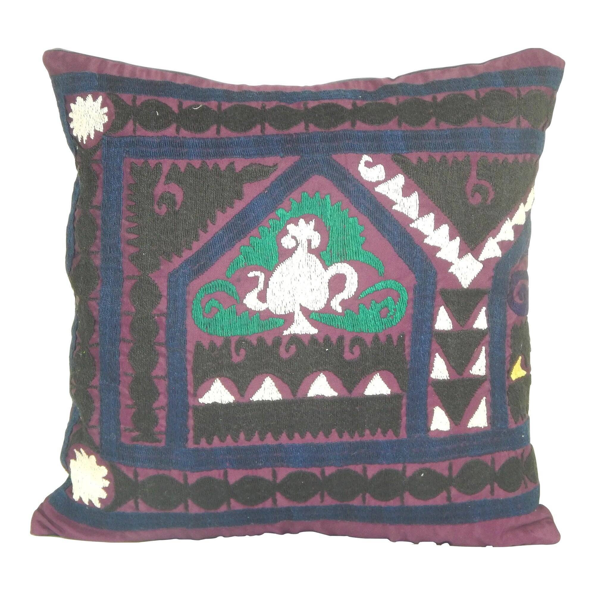 Vintage embroidered cushion cover 46x46 cm
