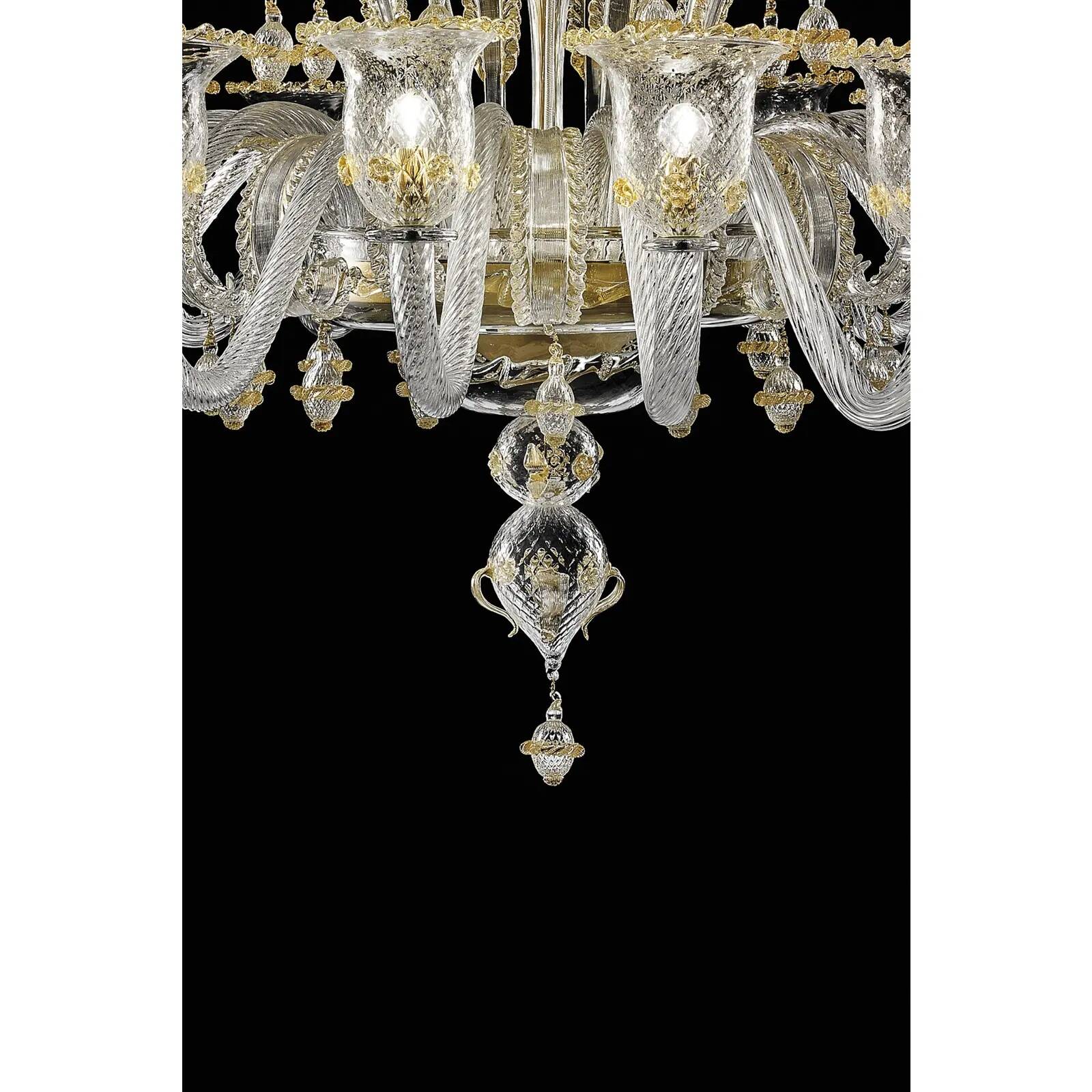 Imperial Style “Rigadin” Murano Glass Chandelier in Venetian Design