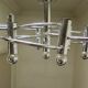 Sciolari chrome metal ceiling light with 8 light sources.