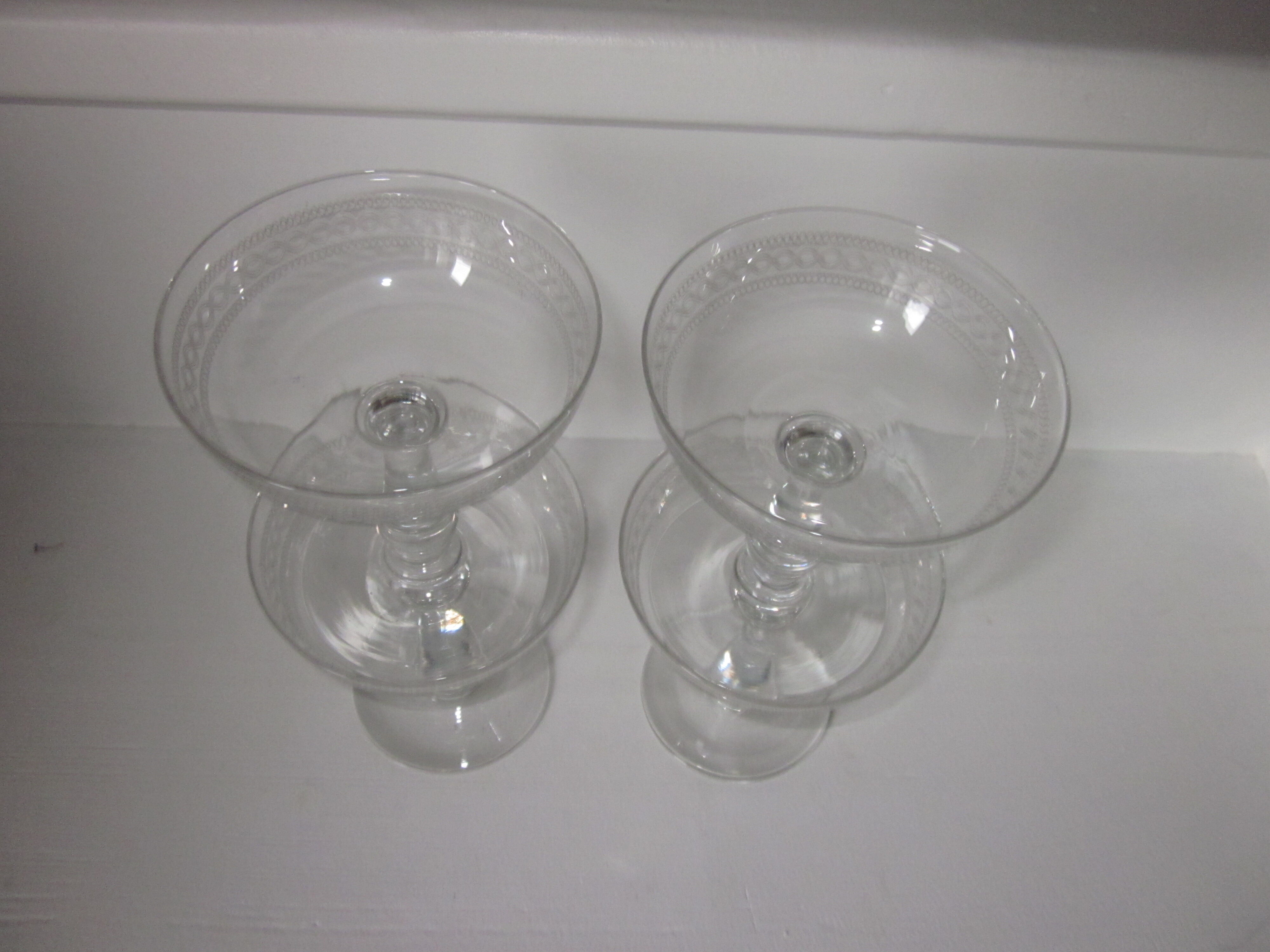 Set of 4 old champagne glasses