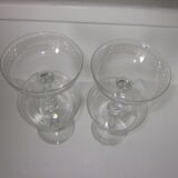 Set of 4 old champagne glasses