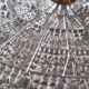 Large vintage Lucien Gau crystal and brass ceiling light