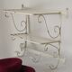 Vintage wrought iron wall coat rack
