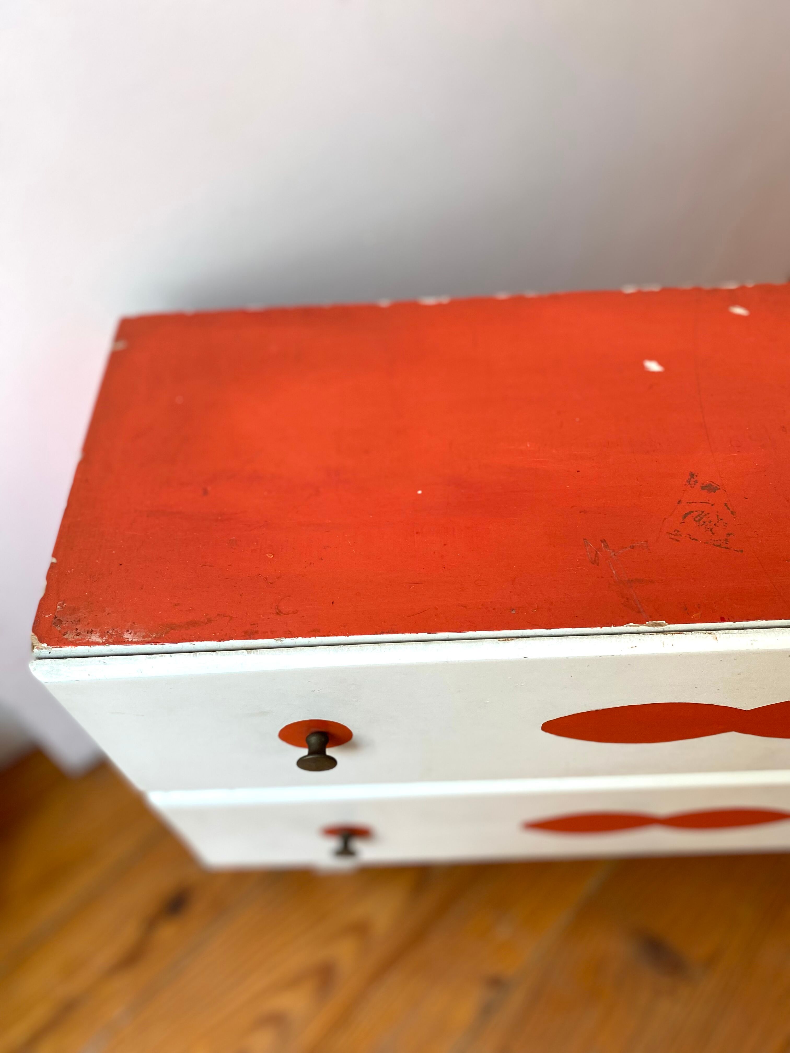 Vintage wood toy doll chest of drawers child