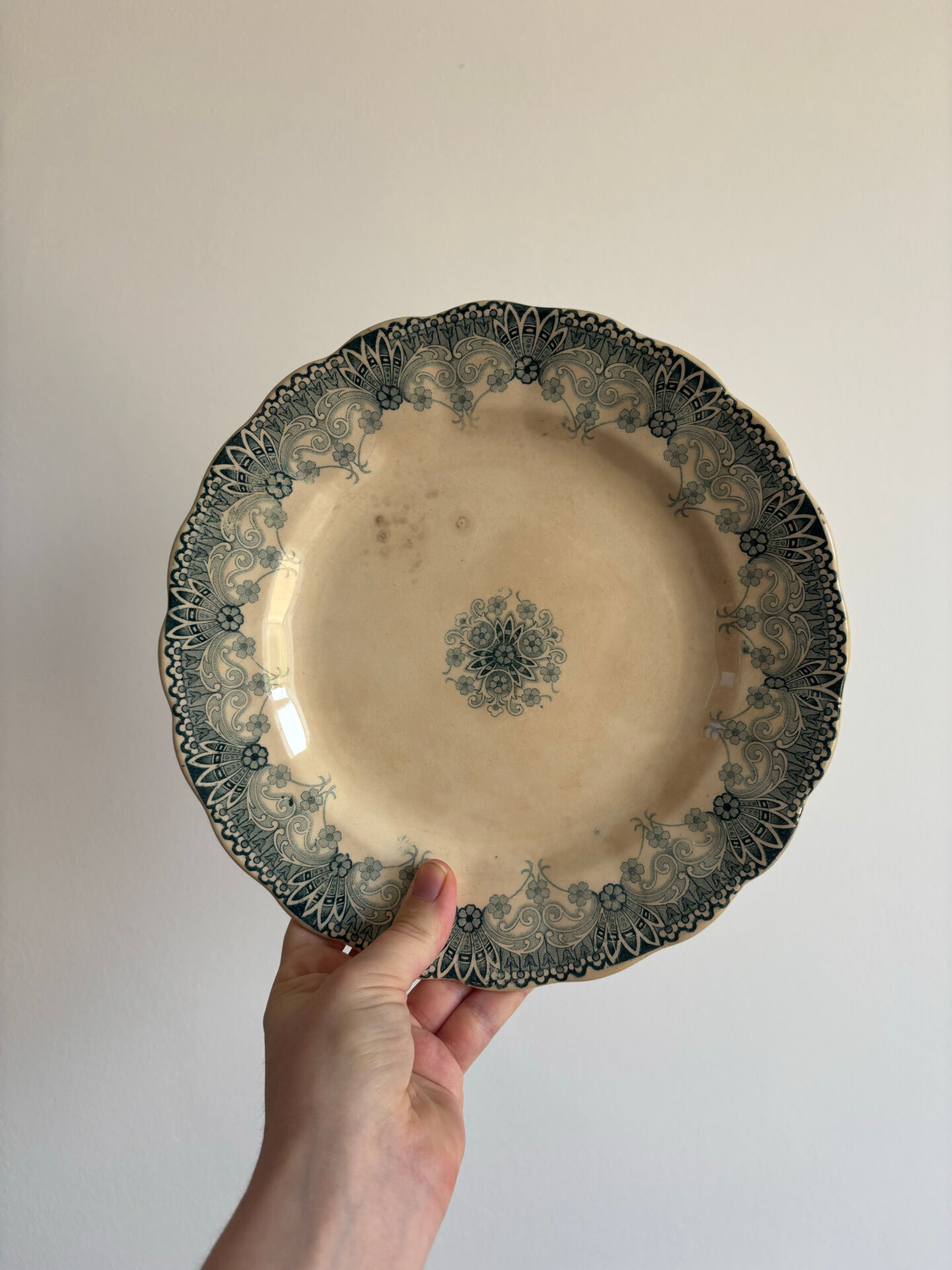 Old ironstone plate from Choisy-le-Roi, Hte Boulenger and Co.
