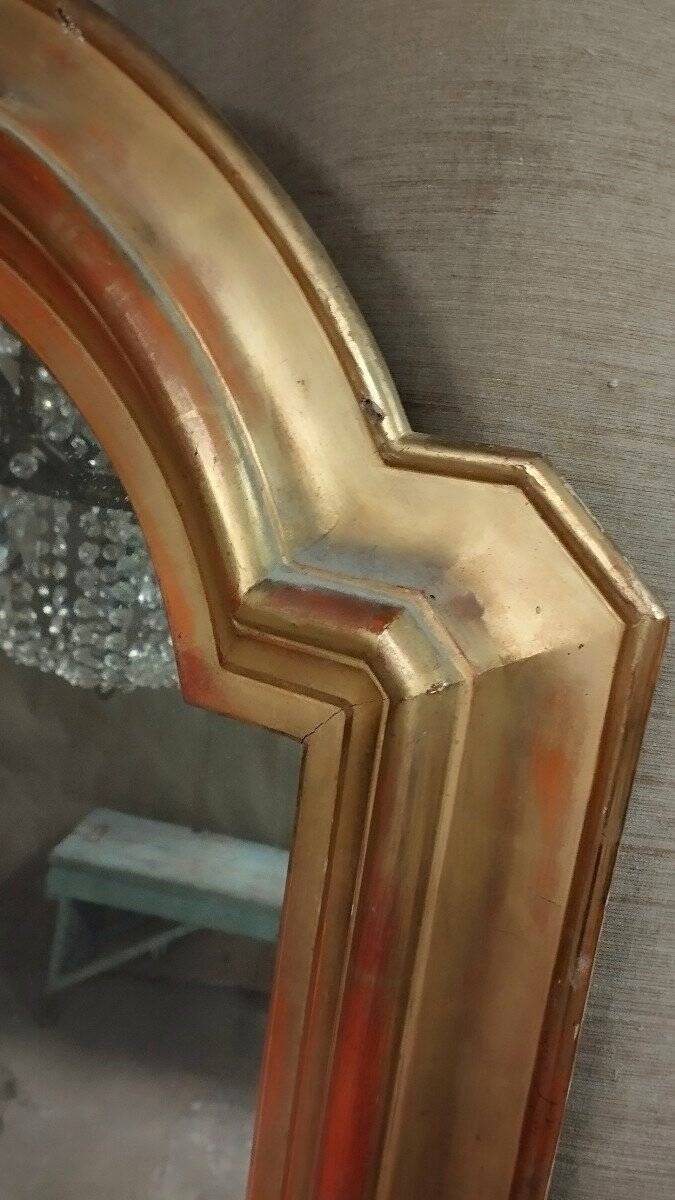 Miroir En Bois Et Peinture Dorée , Période 800,
