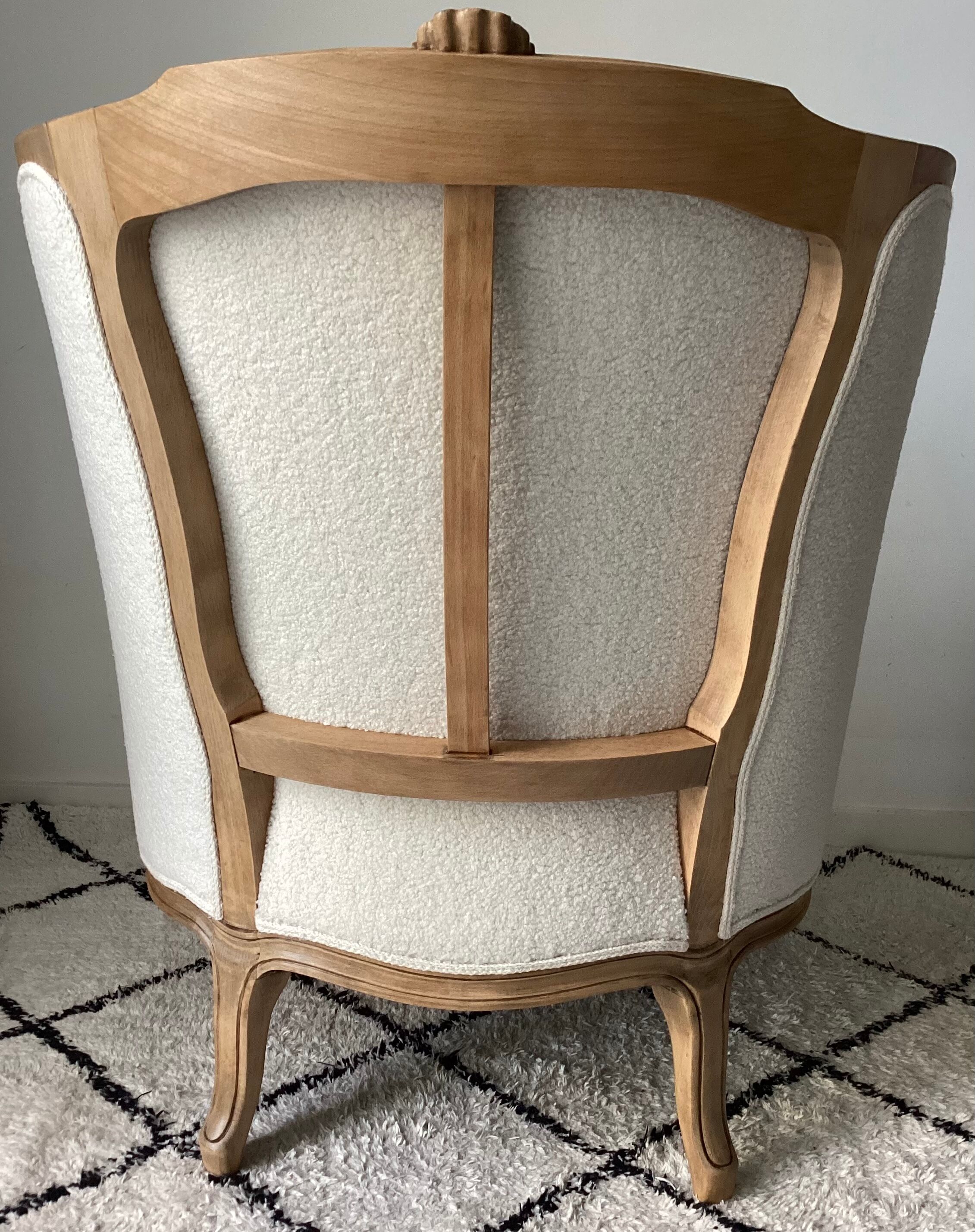 Shepherdess armchair completely restored in fabric buckle