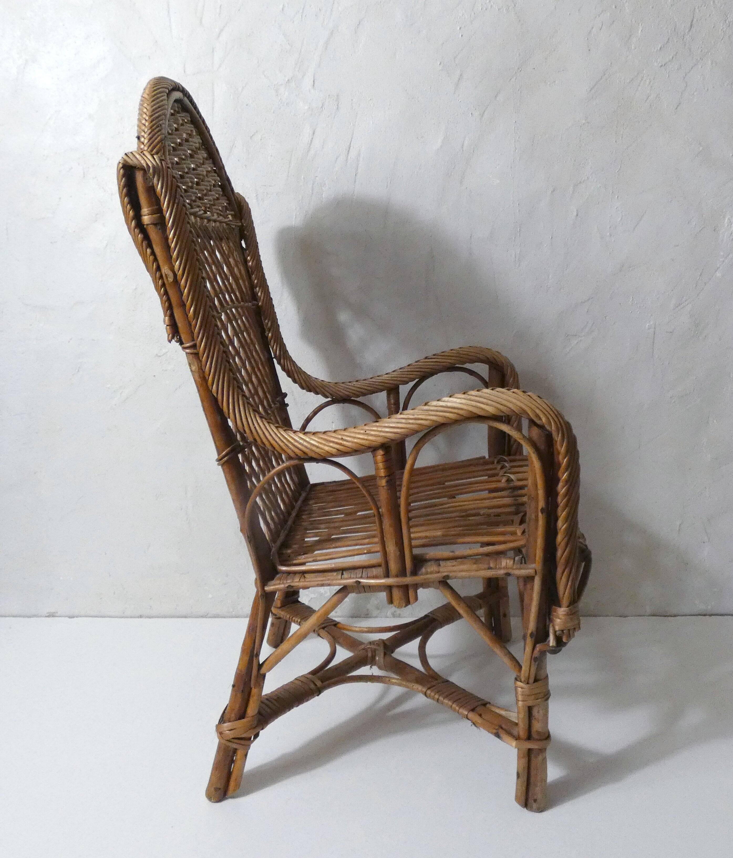 Fauteuil enfant en rotin