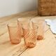 4 verres à eau vintage Luminarc Rosaline années 1970