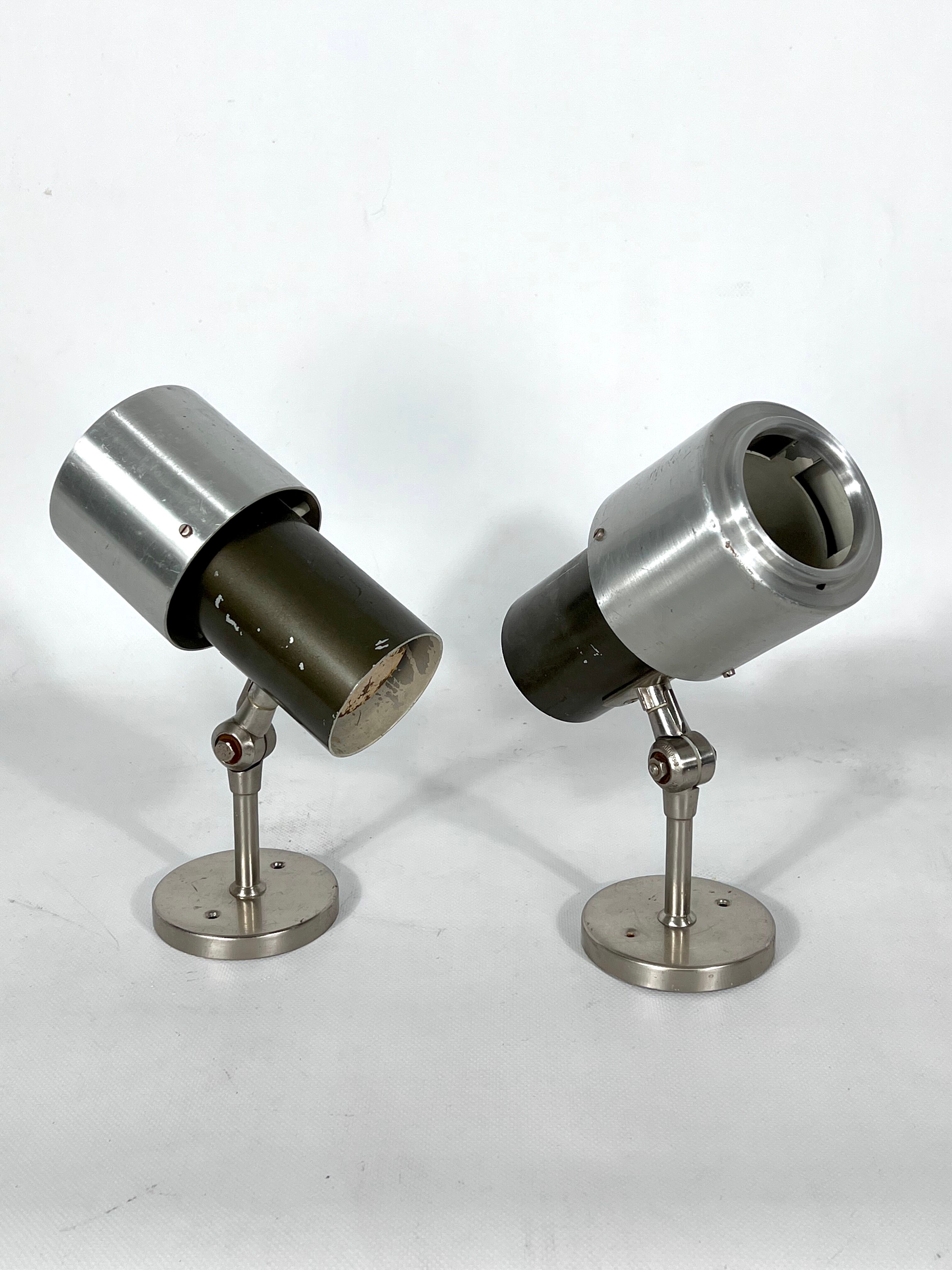 Pair of Stilnovo adjustable sconces or spotlights, Italy 1950
