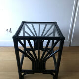 Black rattan sofa end