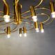 Vintage brass flush mount chandelier, 1970s