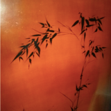 TV cabinet, hi-fi in decorated lacquered wood