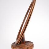 Rattan mirror to stand