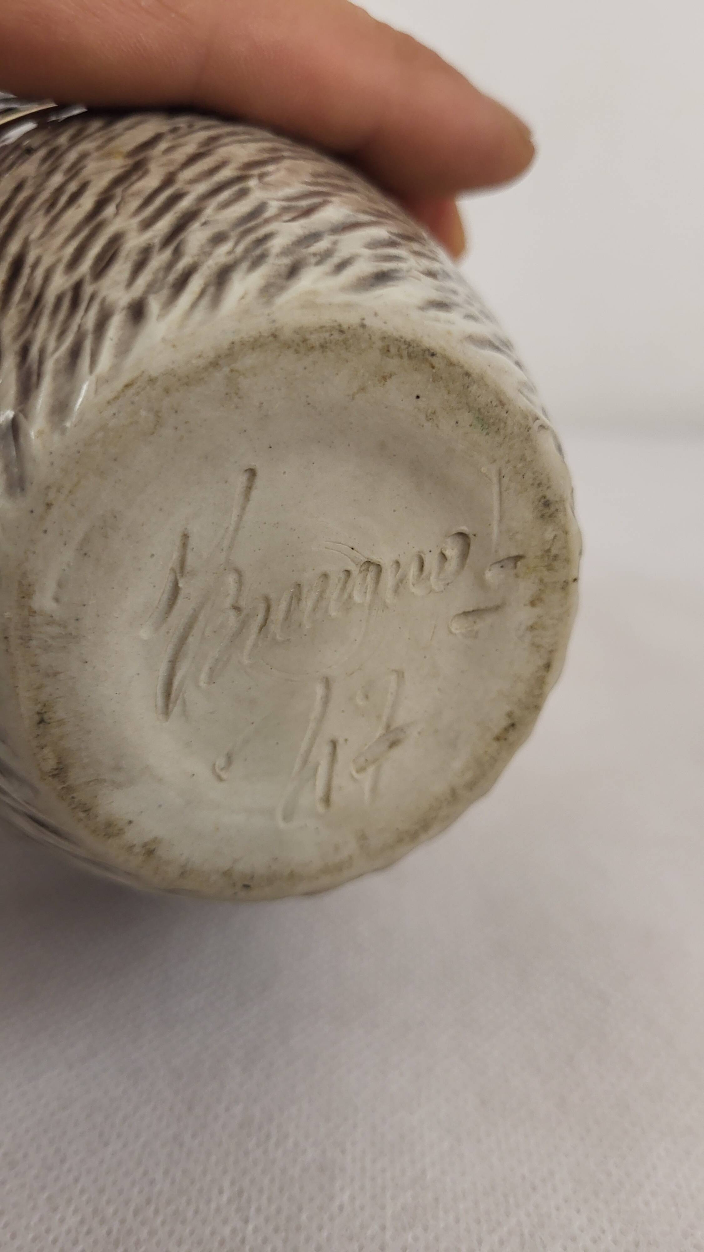 Stoneware vase signed Breugnot