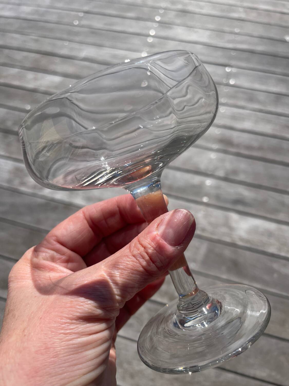 2 champagne coupes, cocktail coupes