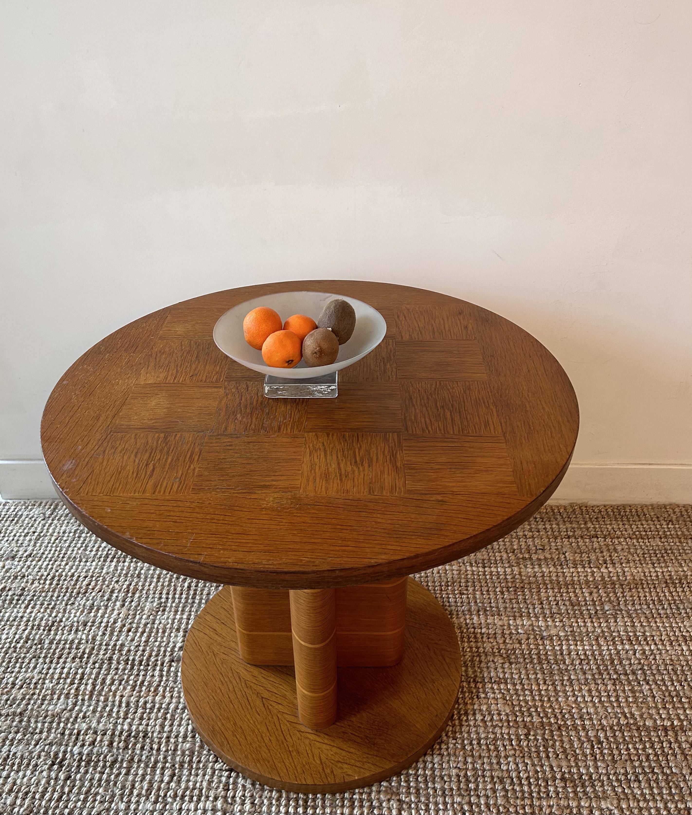 Vintage marquetry coffee table, France 1950s