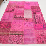 5x8 Pink Vintage Patchwork Rug 242x164Cm