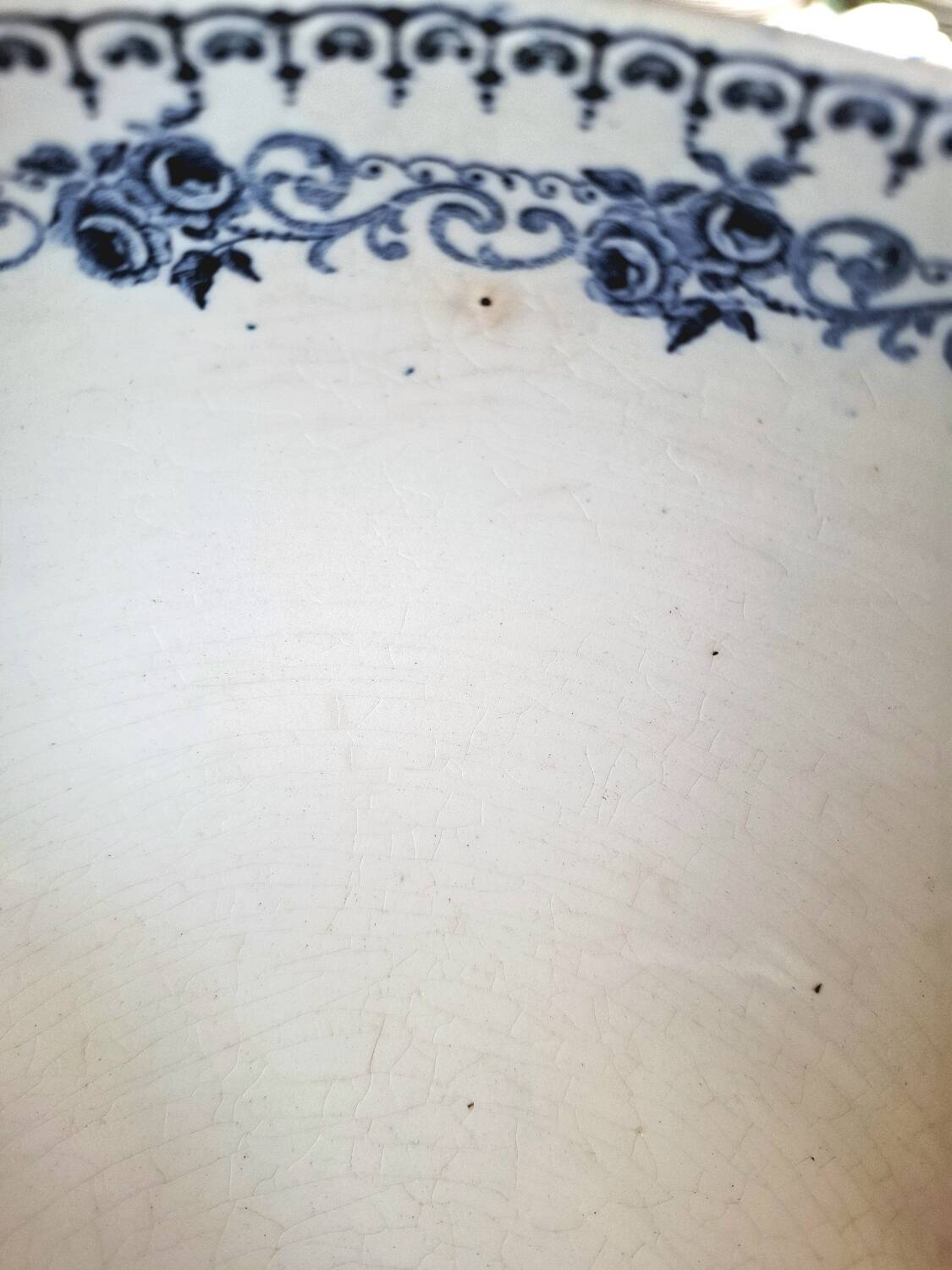 Antique serving dishes in iron earthenware