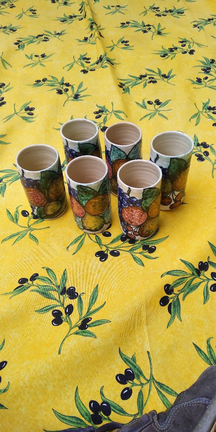 Sanguino Toledo Sangria Pitcher and Six Cylinder Glasses