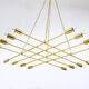 Grand lustre en laiton du milieu du siècle de Rupert Nikoll, Autriche, années 1950