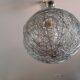 Vintage Twisted Silver Metal Pendant Light