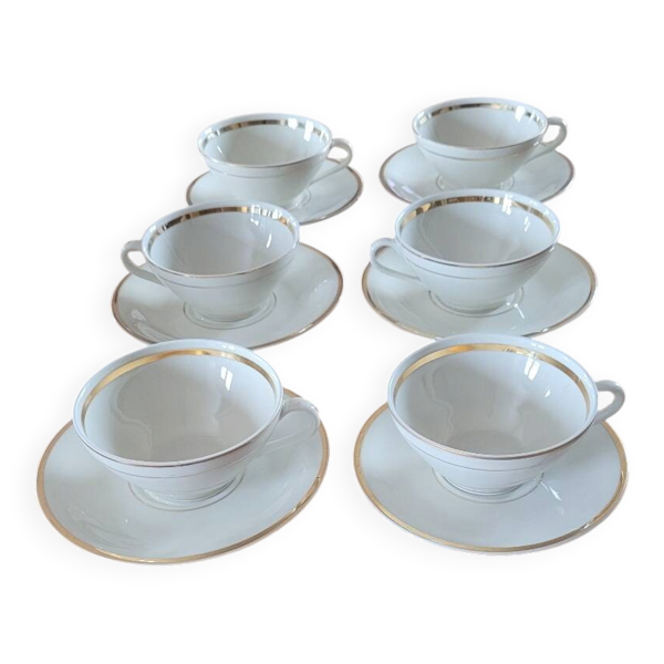 6 tasses et sous-tasses vintage Baudour Cerabel