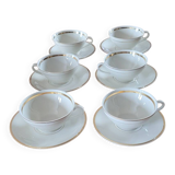 6 vintage Baudour Cerabel cups and saucers