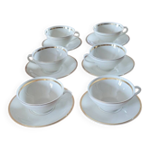 6 vintage Baudour Cerabel cups and saucers