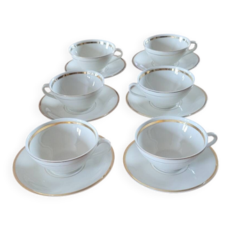 6 vintage Baudour Cerabel cups and saucers