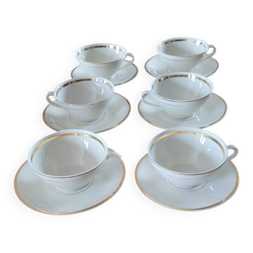 6 tasses et sous-tasses vintage Baudour Cerabel