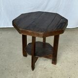 Pedestal table or small octagonal side table quadripod base with modernist spacer