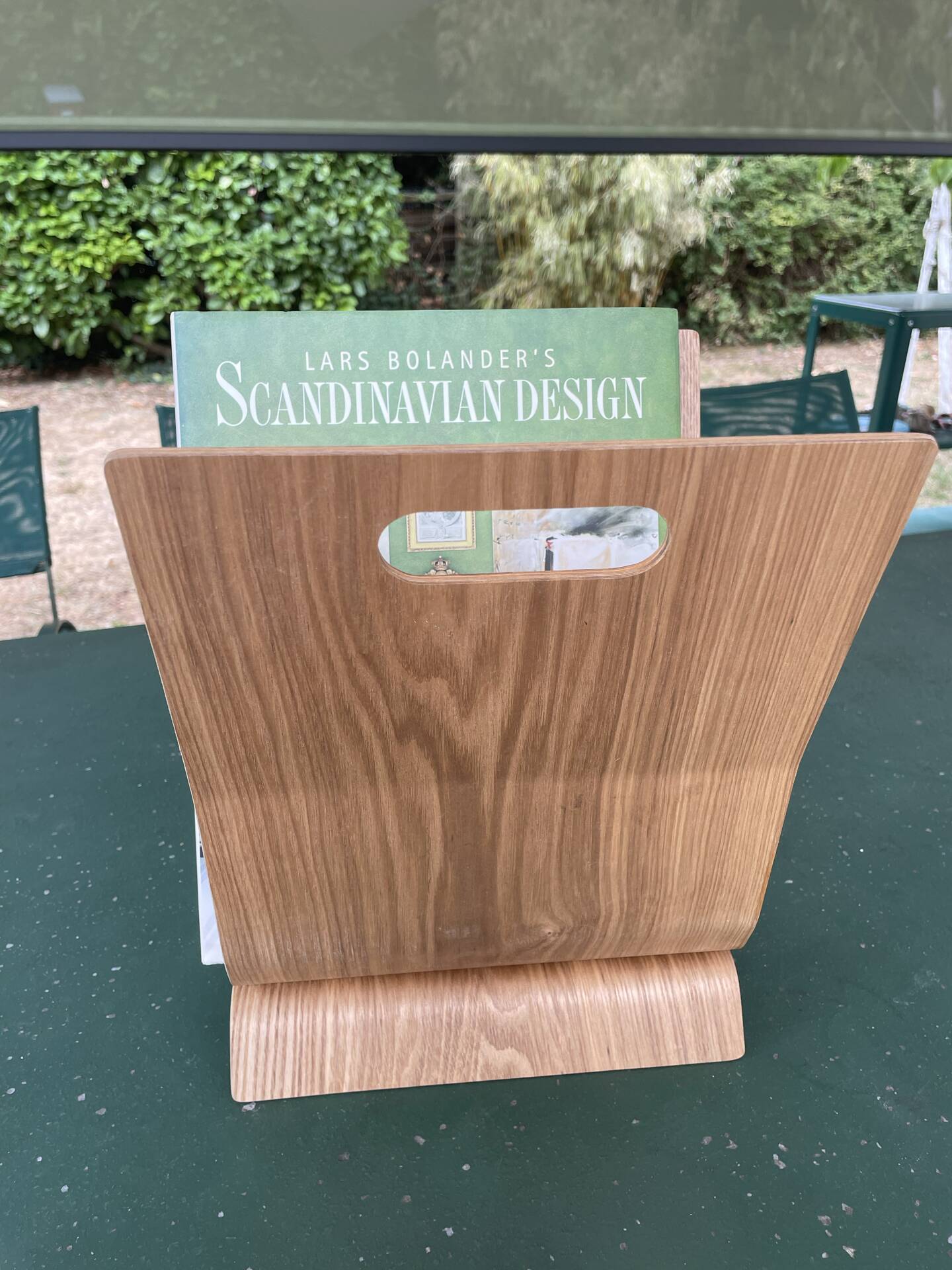 Vintage Scandinavian design magazine rack
