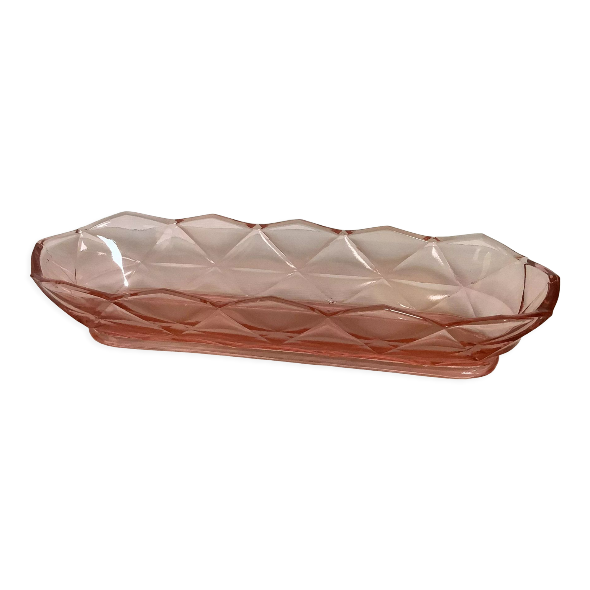 Empty pocket pencil holder pink glass