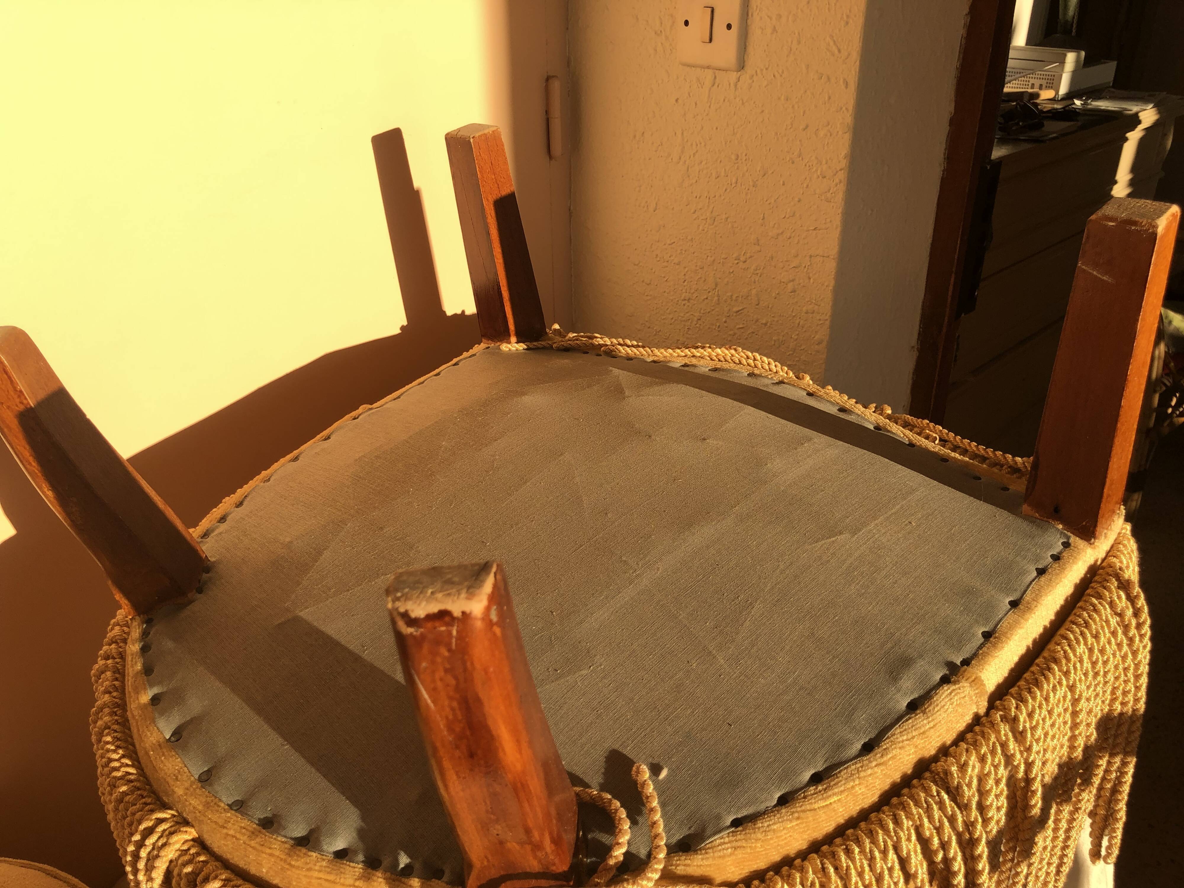 Yellow velvet toad armchair