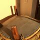 Fauteuil crapaud en velours jaune