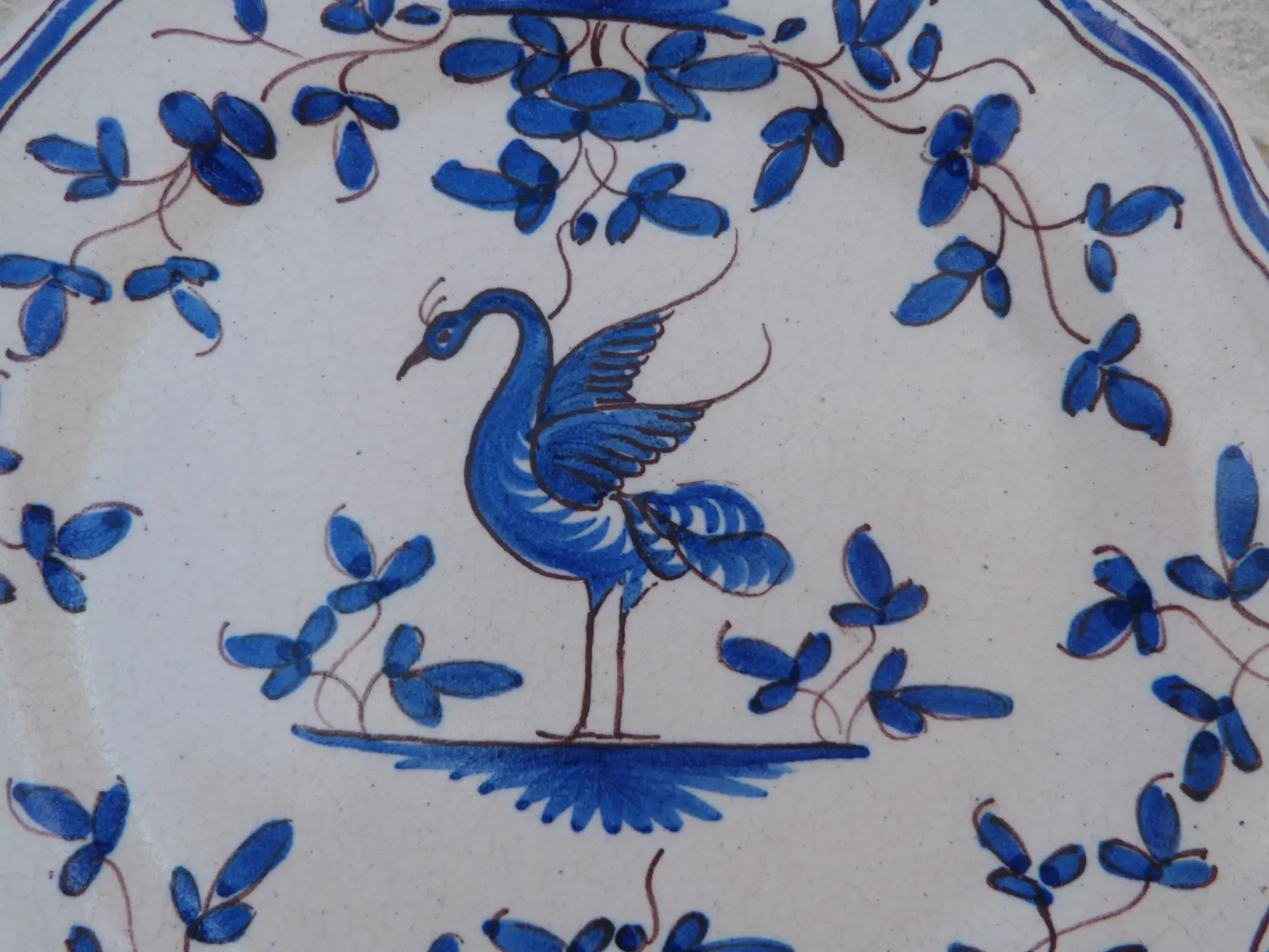 Assiette Tolosane oiseau bleu
