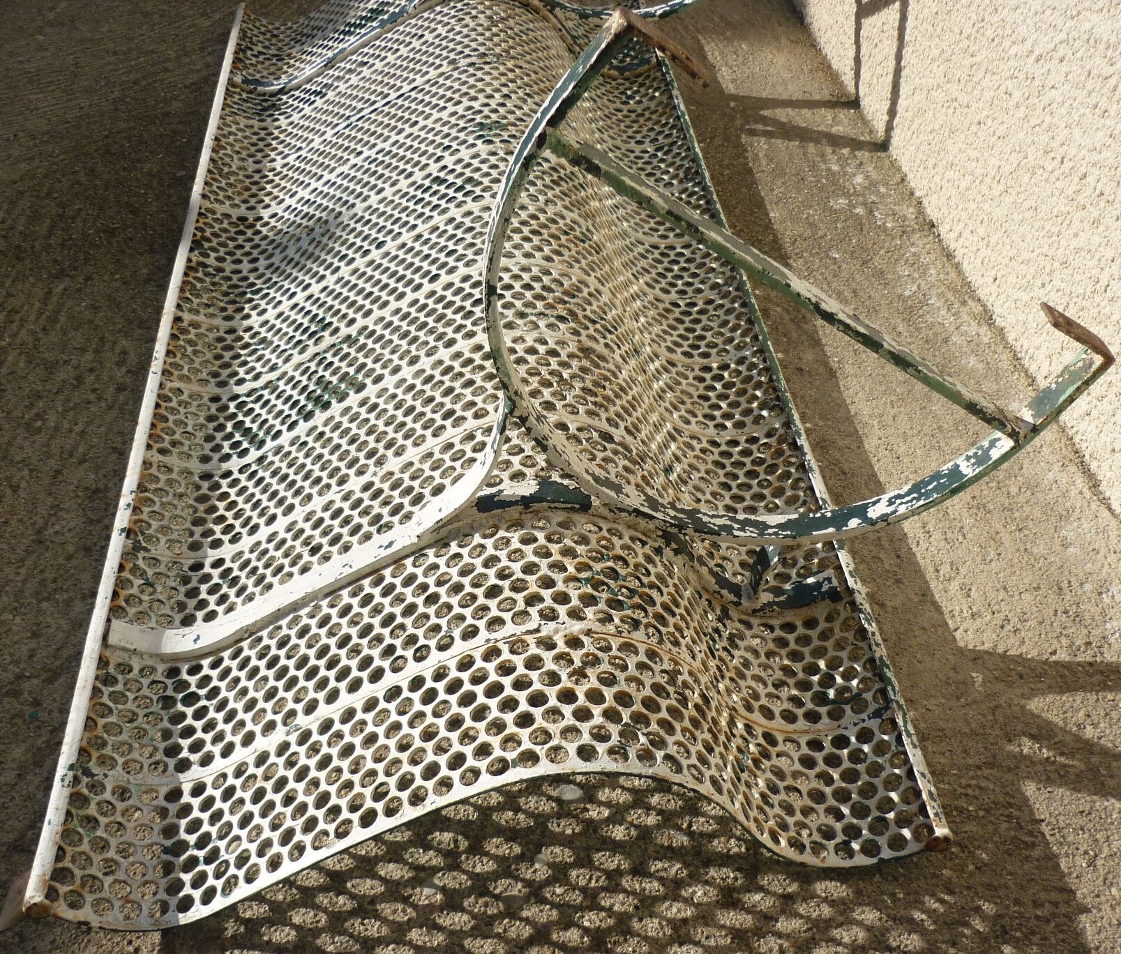 School bench or kindergarten, perforated metal, 50s/60
