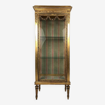 Louis XVI style showcase in wood and gilded stucco, circa 1900