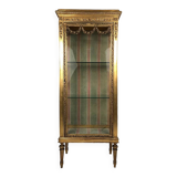 Louis XVI style showcase in wood and gilded stucco, circa 1900