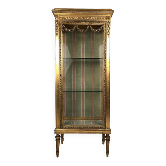 Louis XVI style showcase in wood and gilded stucco, circa 1900