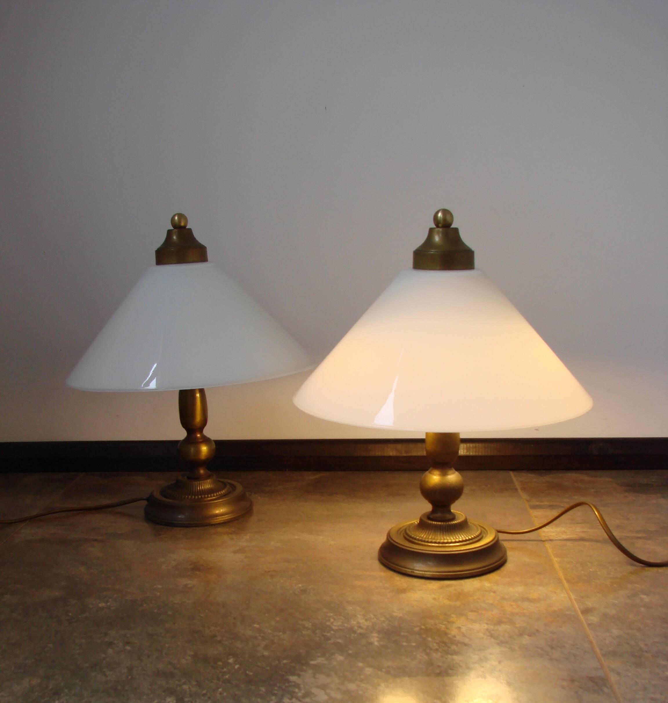 A pair of bedside lamps from the 1970s