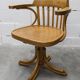 Scandinavian 1960s curved wood swivel office chair