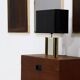 Large Belgian Table Lamp in mirror glass and Brass 1970s