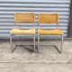 Pair of rattan and chrome-plated metal chairs, 1970