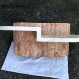 Vintage asymmetrical design coffee table in Mactan travertine stones by Magnussen ponte.