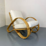 Fauteuil en rotin de Rohé Noordwolde, années 1950