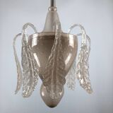 Tomaso Buzzi, Mid-century pink "bullicante" glass chandelier by Venini